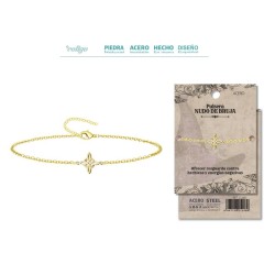 Pulsera Nudo Bruja con cadena en Acero Dorado (P2) ·